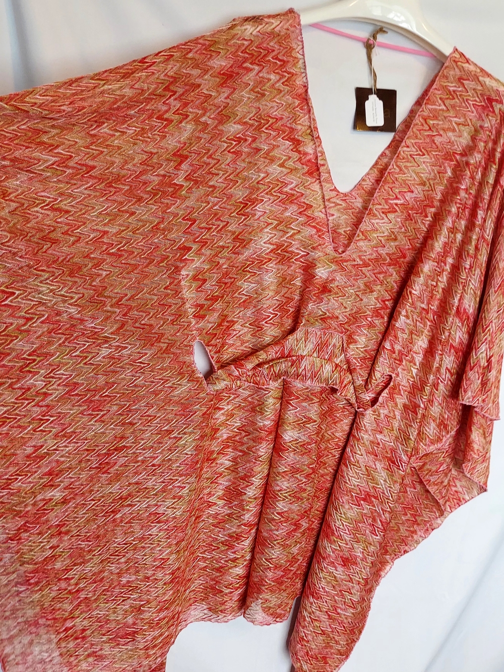 Incase Multicolor Knit Poncho Top - Orange Pink Blend